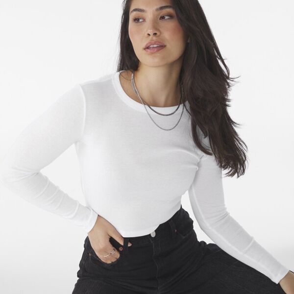 Women’s micro rib long sleeve baby t-shirt Thumbnail